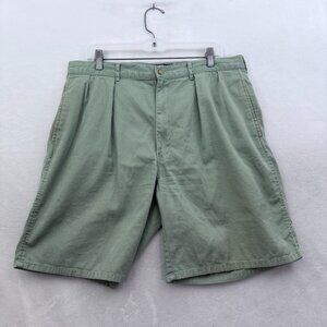 VIntage Polo Ralph Lauren Chino Shorts Mens 36 Green Pleated Preppy Casual